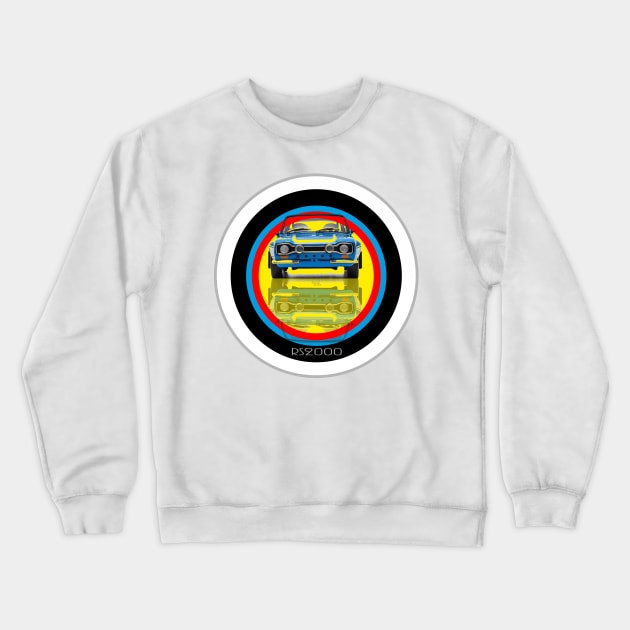 Ford Escort RS2000 mk1 on target Crewneck Sweatshirt by AaaahEeeekStudio